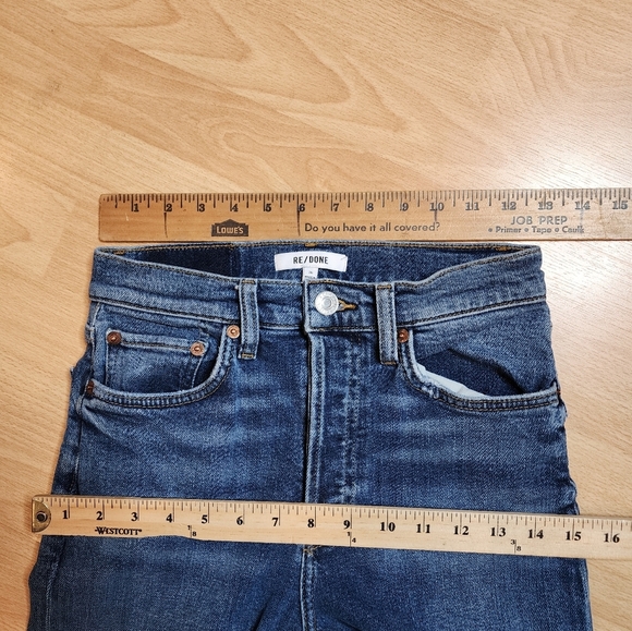 REDONE Ankle Crop Jeans Dusk Destroy Button Fly Womens Size 26 (2) - Picture 7 of 15